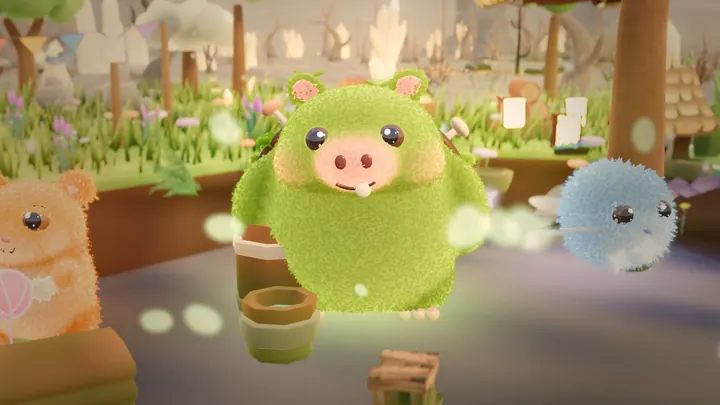 A Rootbeast among the huts