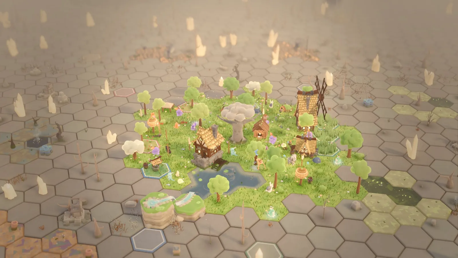 The valley so far: a green island in the grey ash